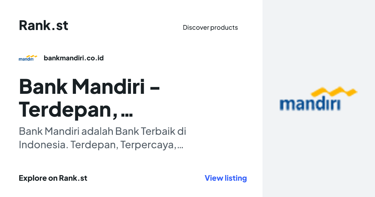 Bank Mandiri - Terdepan, Terpercaya, Tumbuh Bersama Anda social card preview