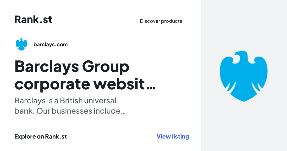 Barclays Group corporate website | Barclays social card preview