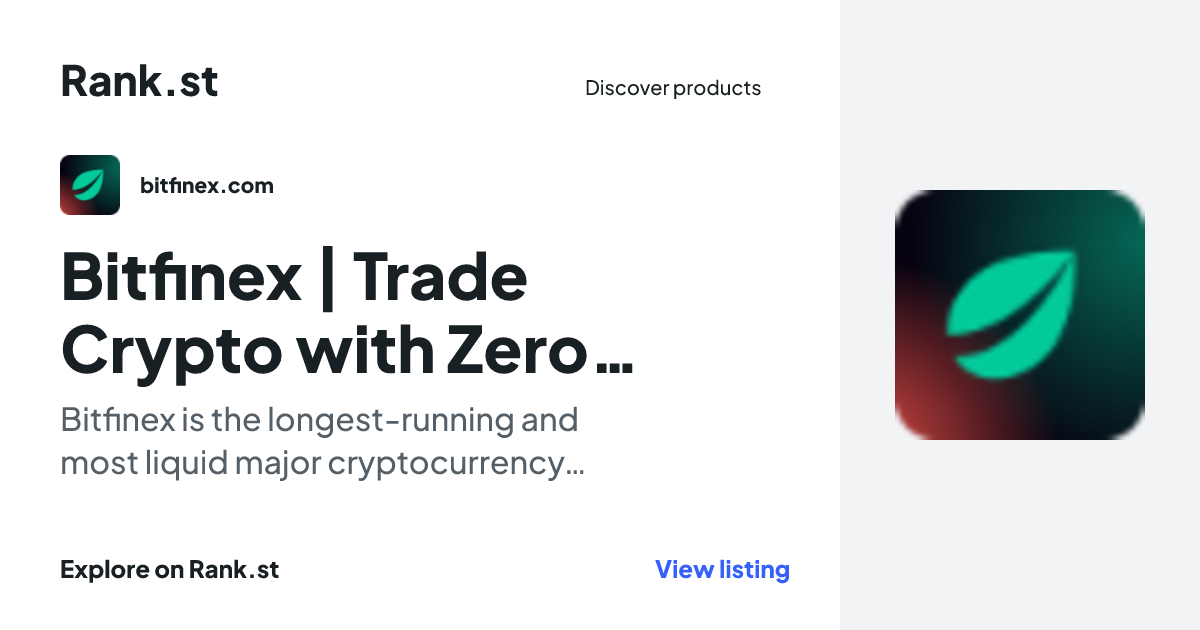 Bitfinex | Trade Crypto with Zero Fees social card preview