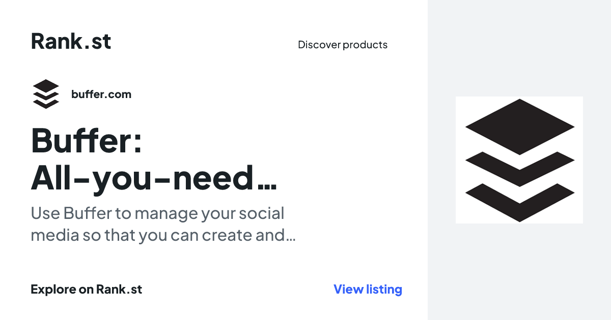 Buffer: All-you-need social media toolkit for small businesses social card preview