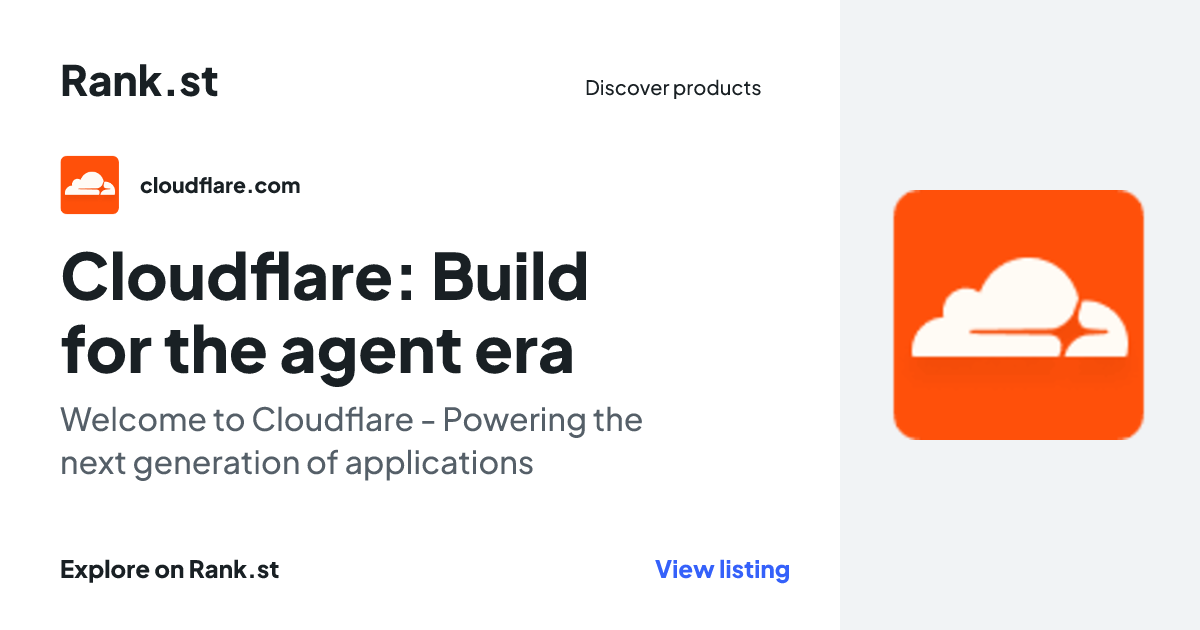 Cloudflare: Build for the agent era social card preview