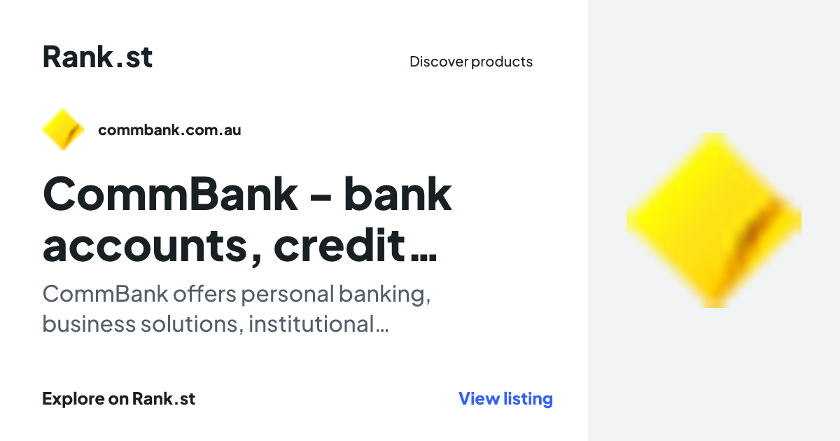 CommBank - bank accounts, credit cards, home loans and insurance social card preview