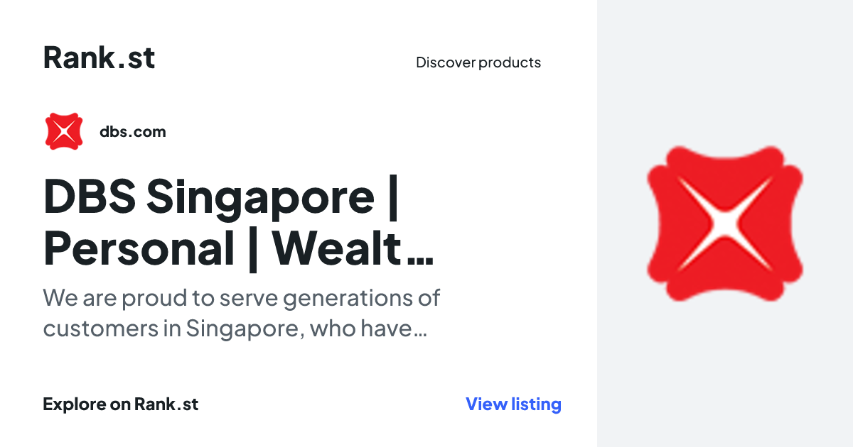 DBS Singapore | Personal | Wealth Management | Institutional Banking social card preview