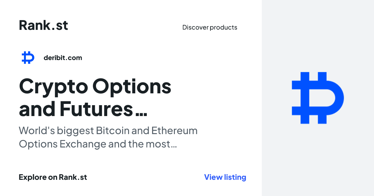 Crypto Options and Futures Exchange - Deribit social card preview