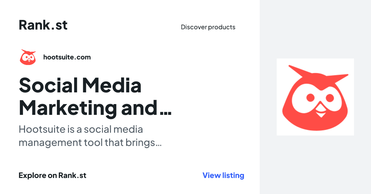 Social Media Marketing and Management Tool | Hootsuite social card preview