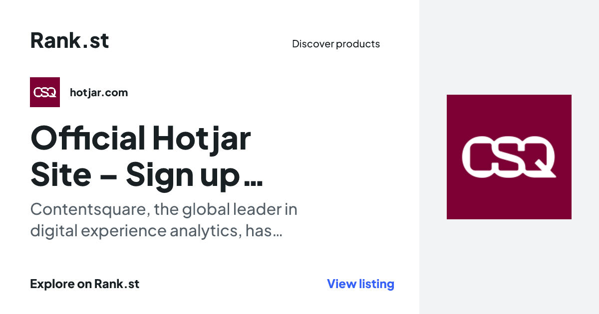 Official Hotjar Site – Sign up for free social card preview
