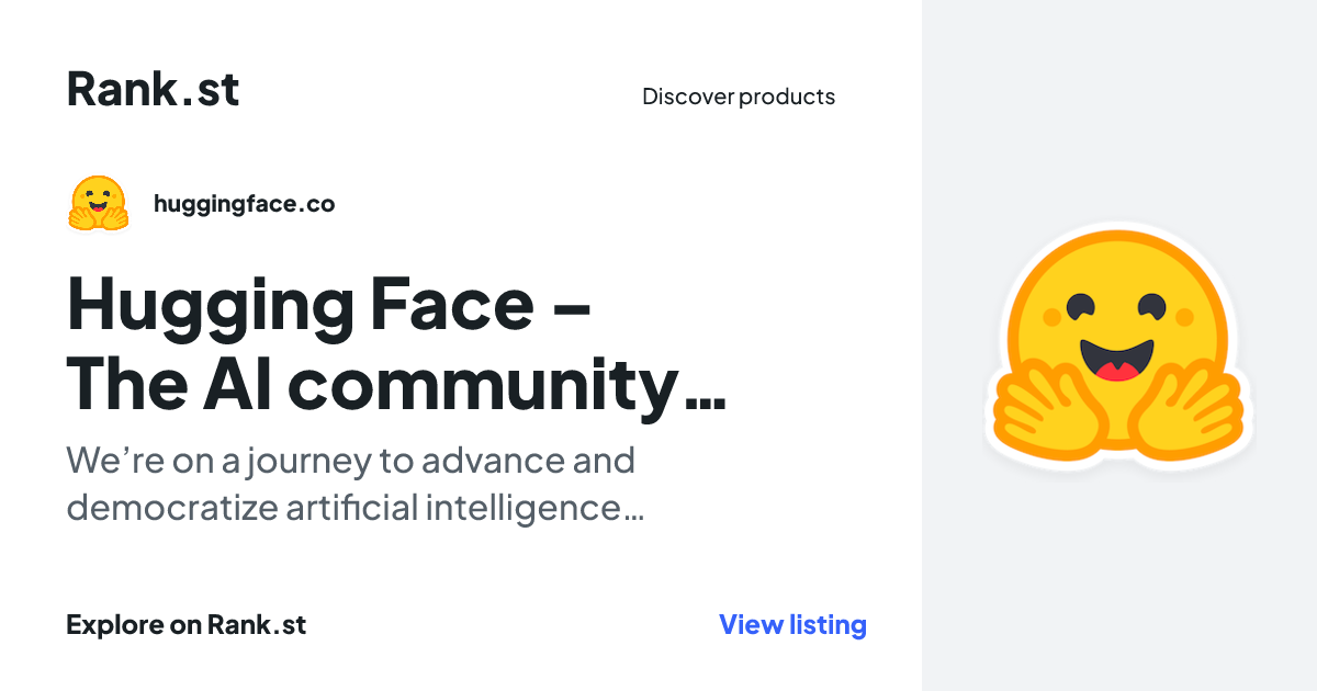 Hugging Face – The AI community building the future. social card preview