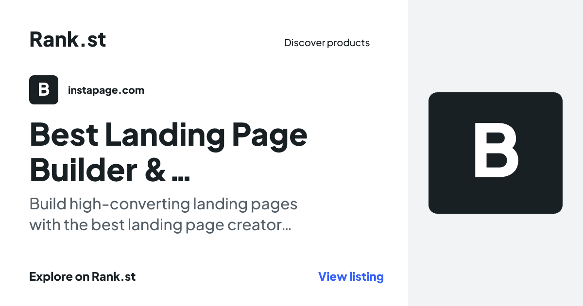 Best Landing Page Builder & Software - Create High-Converting Landing Pages | Instapage social card preview