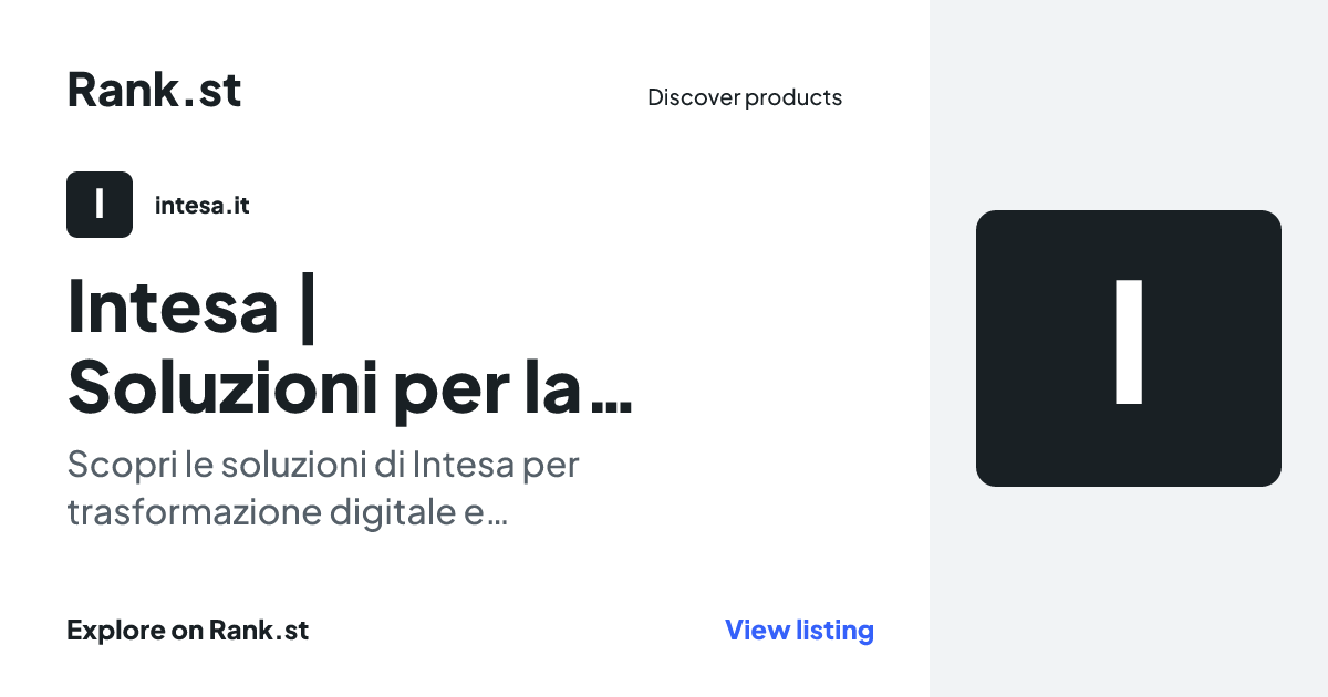 Intesa | Soluzioni per la trasformazione digitale delle aziende. social card preview