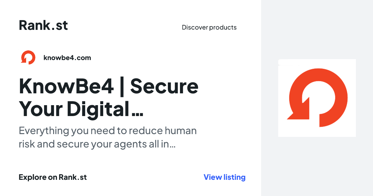 KnowBe4 | Secure Your Digital Workforce: Human + AI social card preview