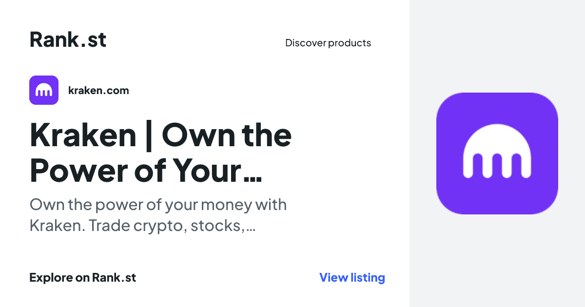 Kraken | Own the Power of Your Money — Crypto, Stocks & more social card preview