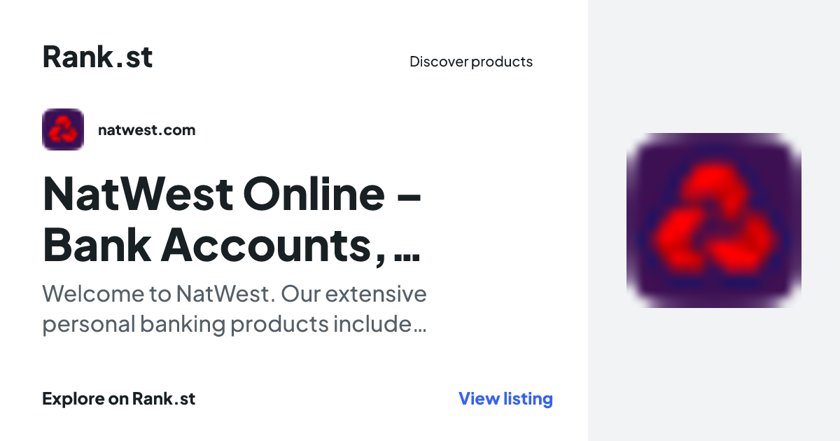 NatWest Online – Bank Accounts, Mortgages, Loans and Savings social card preview