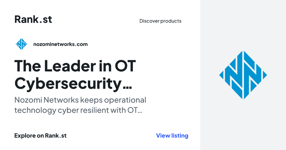 The Leader in OT Cybersecurity Technology | Nozomi Networks social card preview