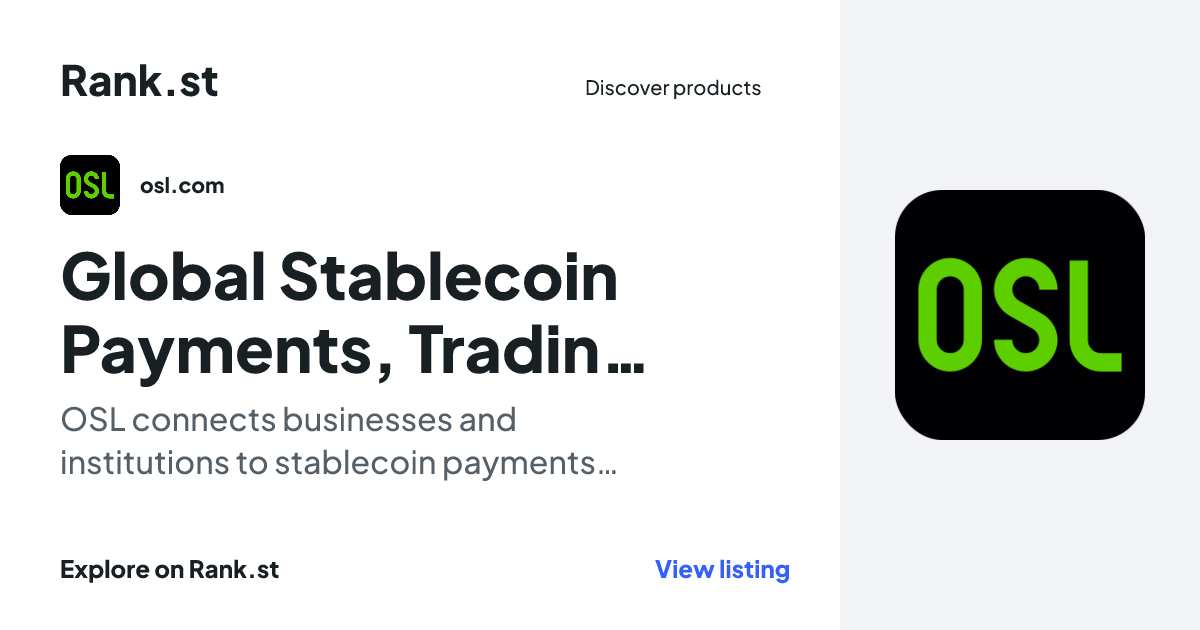 Global Stablecoin Payments, Trading & Infrastructure | OSL social card preview