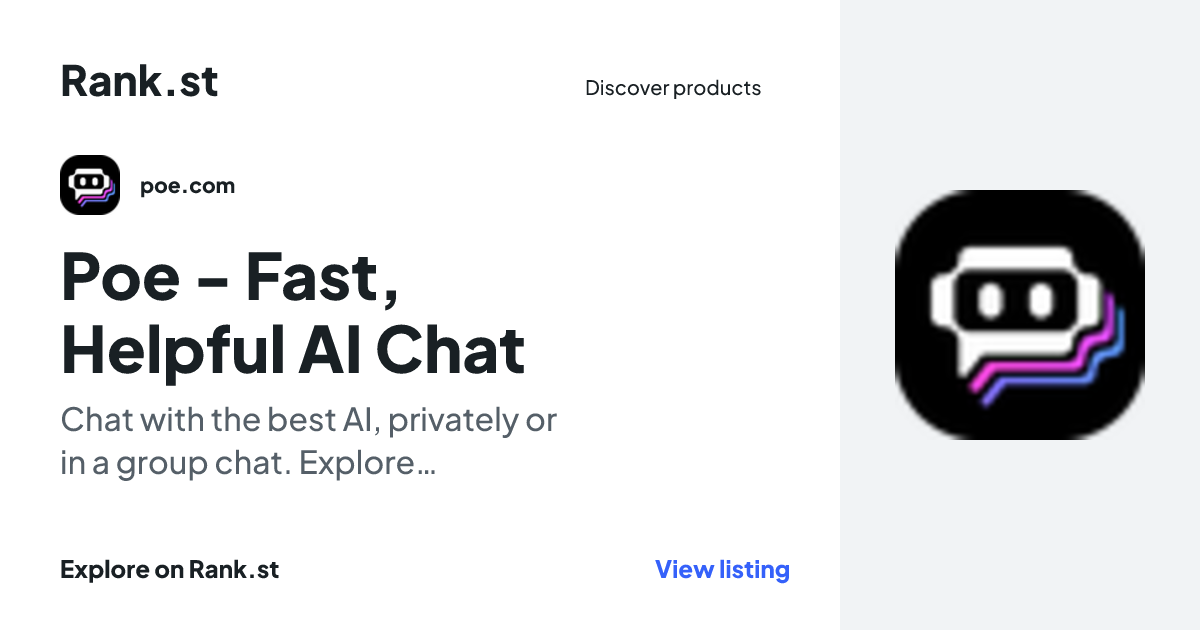 Poe - Fast, Helpful AI Chat social card preview