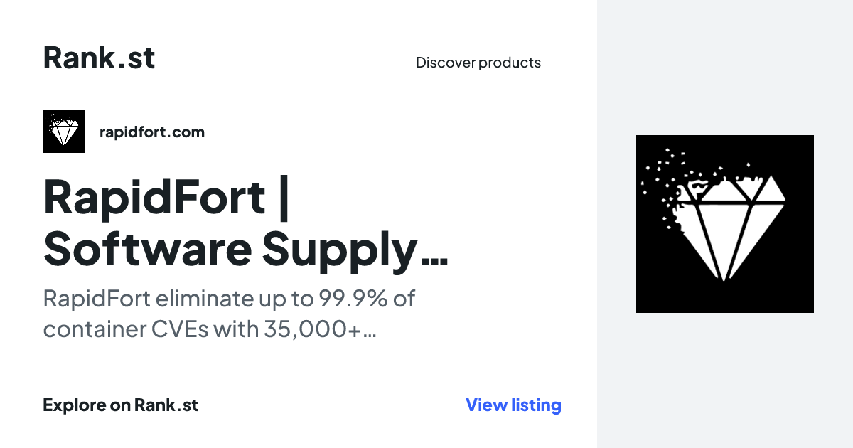 RapidFort | Software Supply Chain Security Platform for Containers social card preview