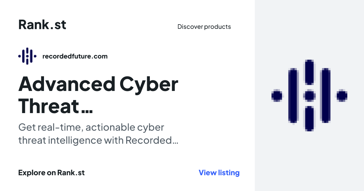 Advanced Cyber Threat Intelligence | Recorded Future social card preview