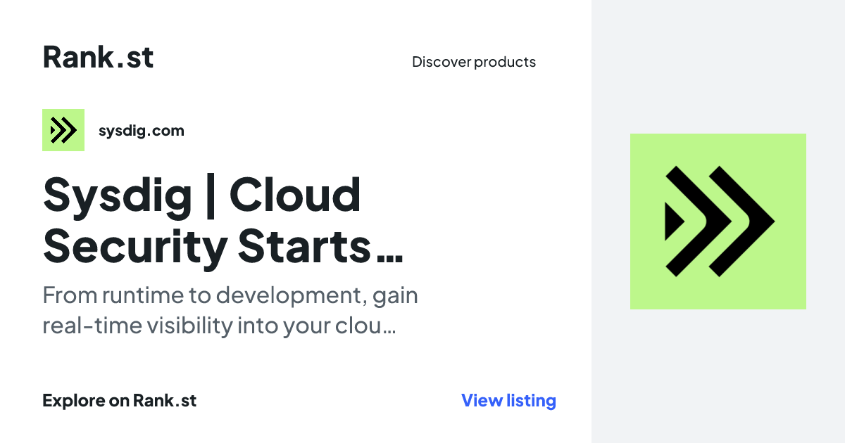 Sysdig | Cloud Security Starts at Runtime social card preview