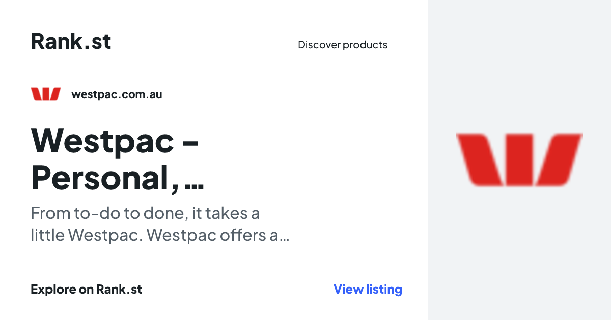 Westpac - Personal, Business and Corporate Banking social card preview